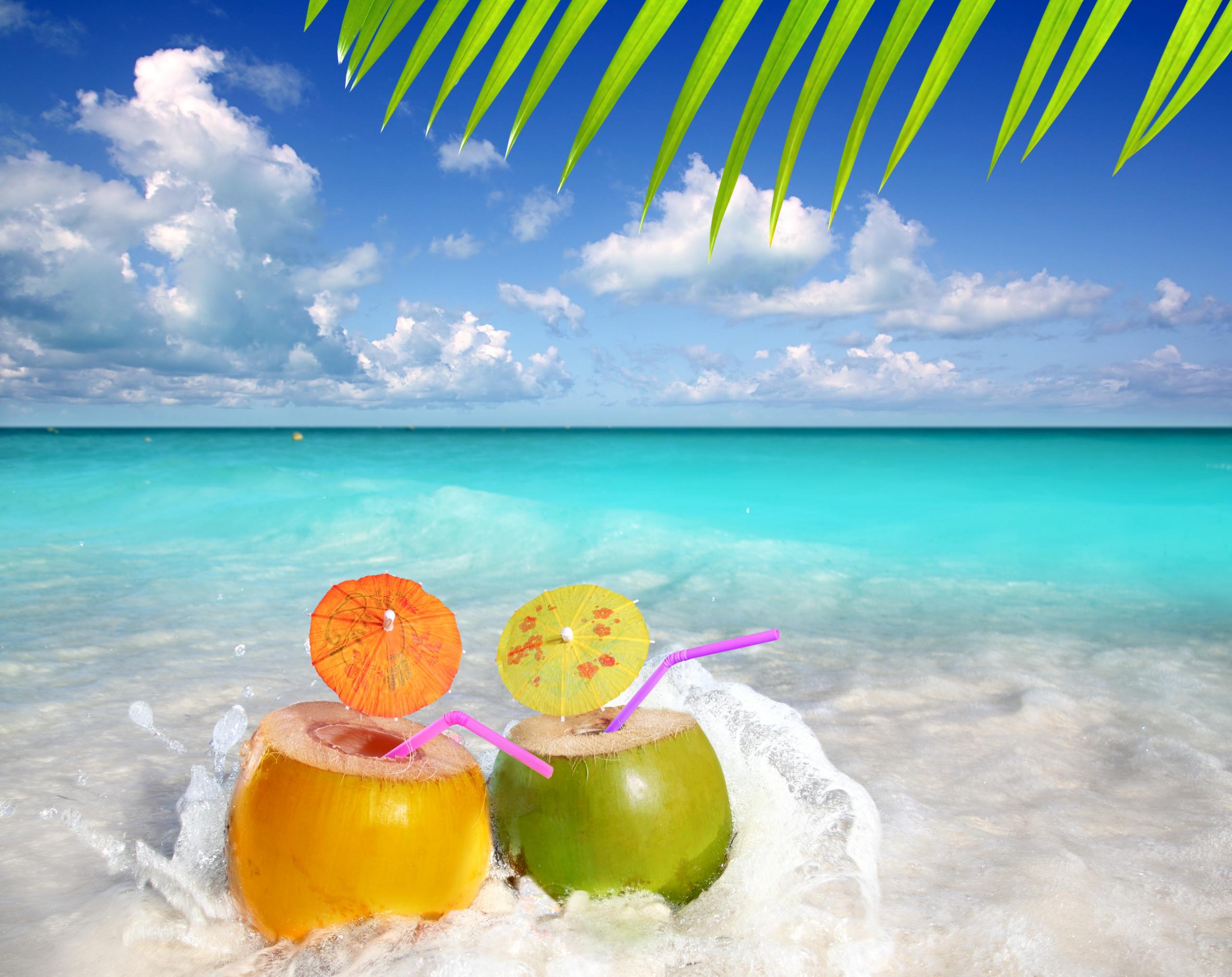 Summer Coconut Beach Desktop HD Wallpaper Stylish
