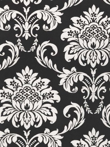 Cheap on Wallpaper Designer Modern Retro Black and White Damask 375x500