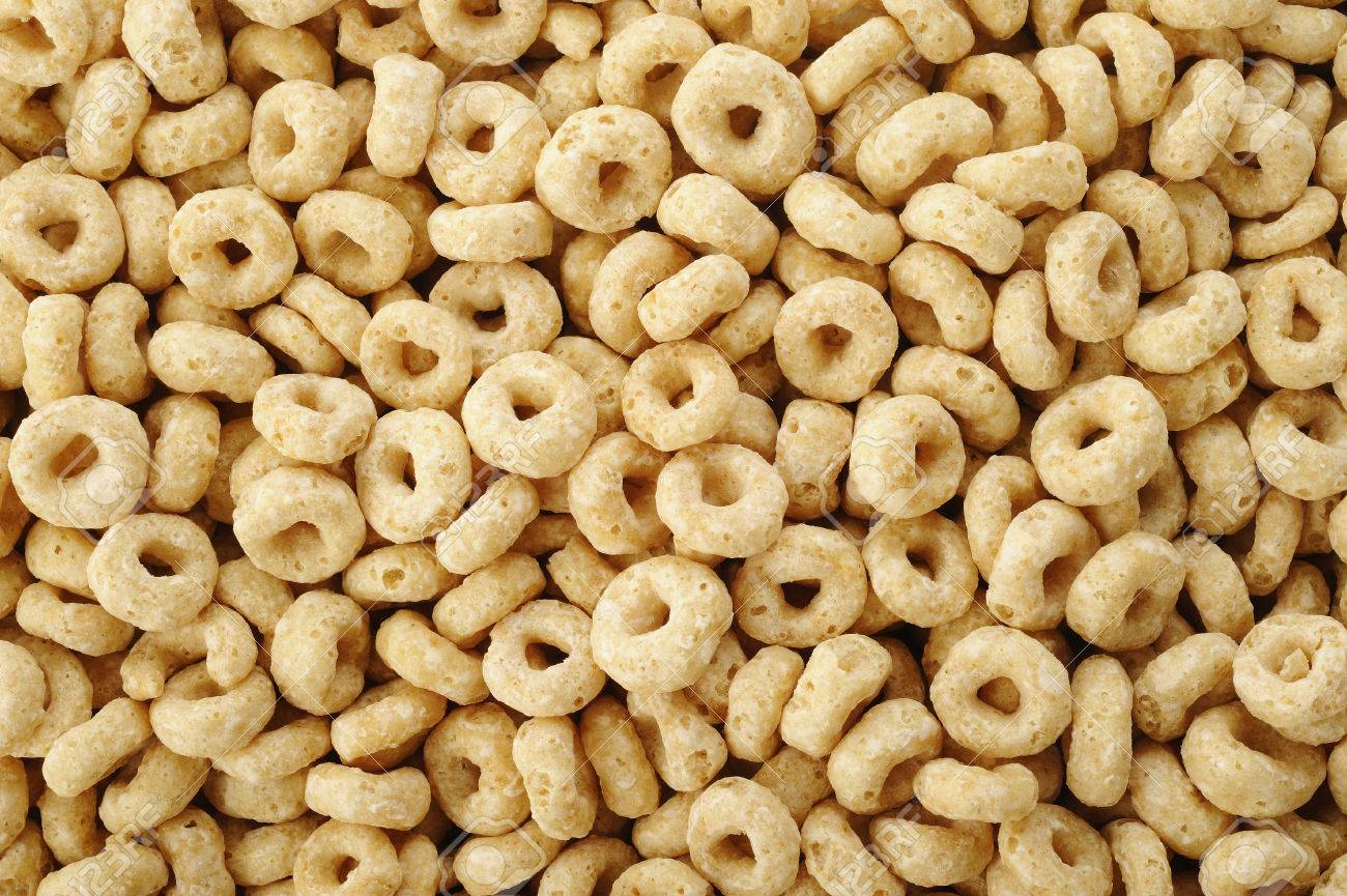 Whole Grain Cheerios Cereal Background Stock Photo Picture And