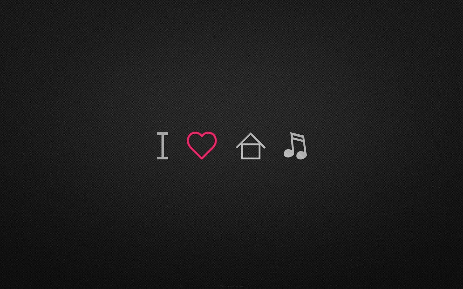 Love Minimalistic Music House Wallpaper