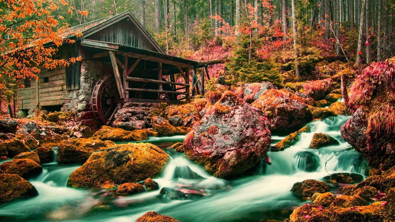 Watermill HD Wallpaper Background Image
