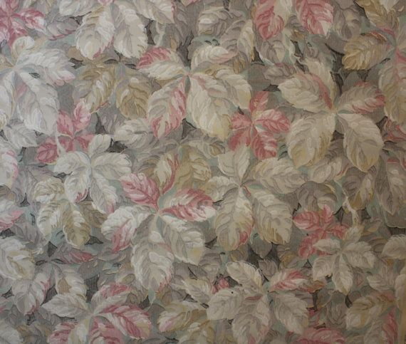 S Antique Wallpaper Pink And Brown Leaf Design