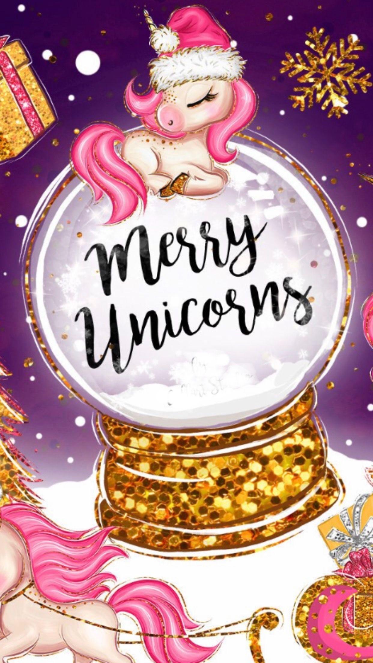 Dany on Wallpapers iPhone Christmas unicorn Merry