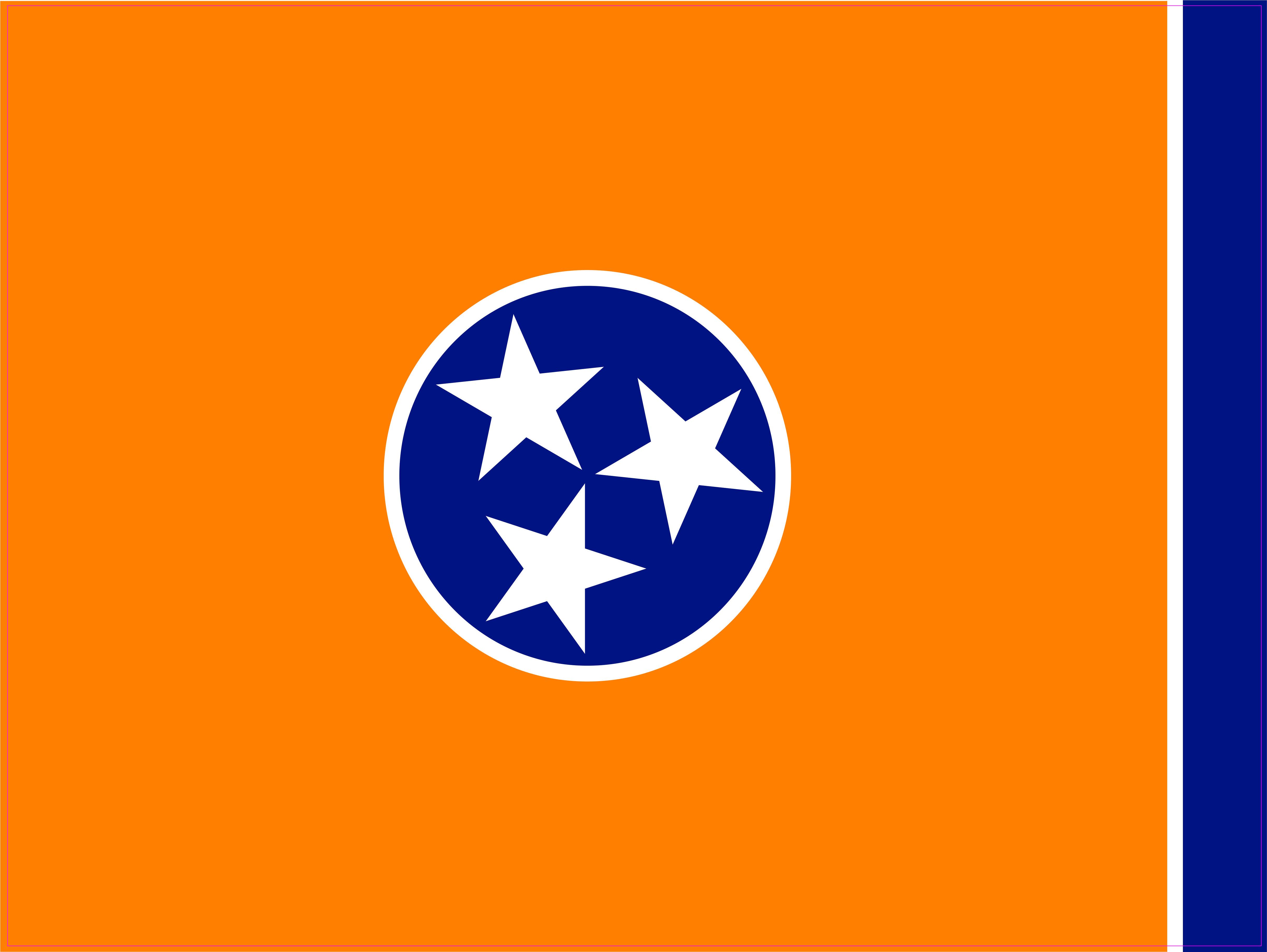 16in X 12in Orange Tennessee State Flag Sticker