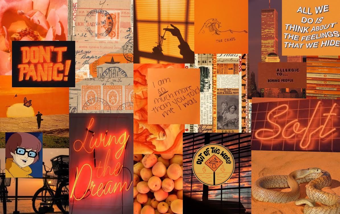 Al Atoire Here Is A Orange Collage Laptop Wallpaper I Made