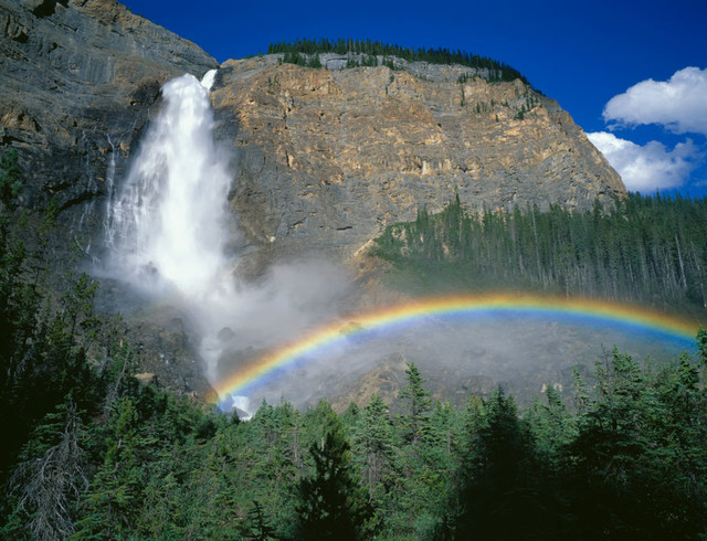 Canadian Rockies Rainbow  Takakkaw Falls Wall Art contemporary