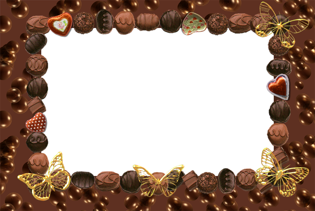 Theme Design Is Chocolate And Butterfly Symbol On Border