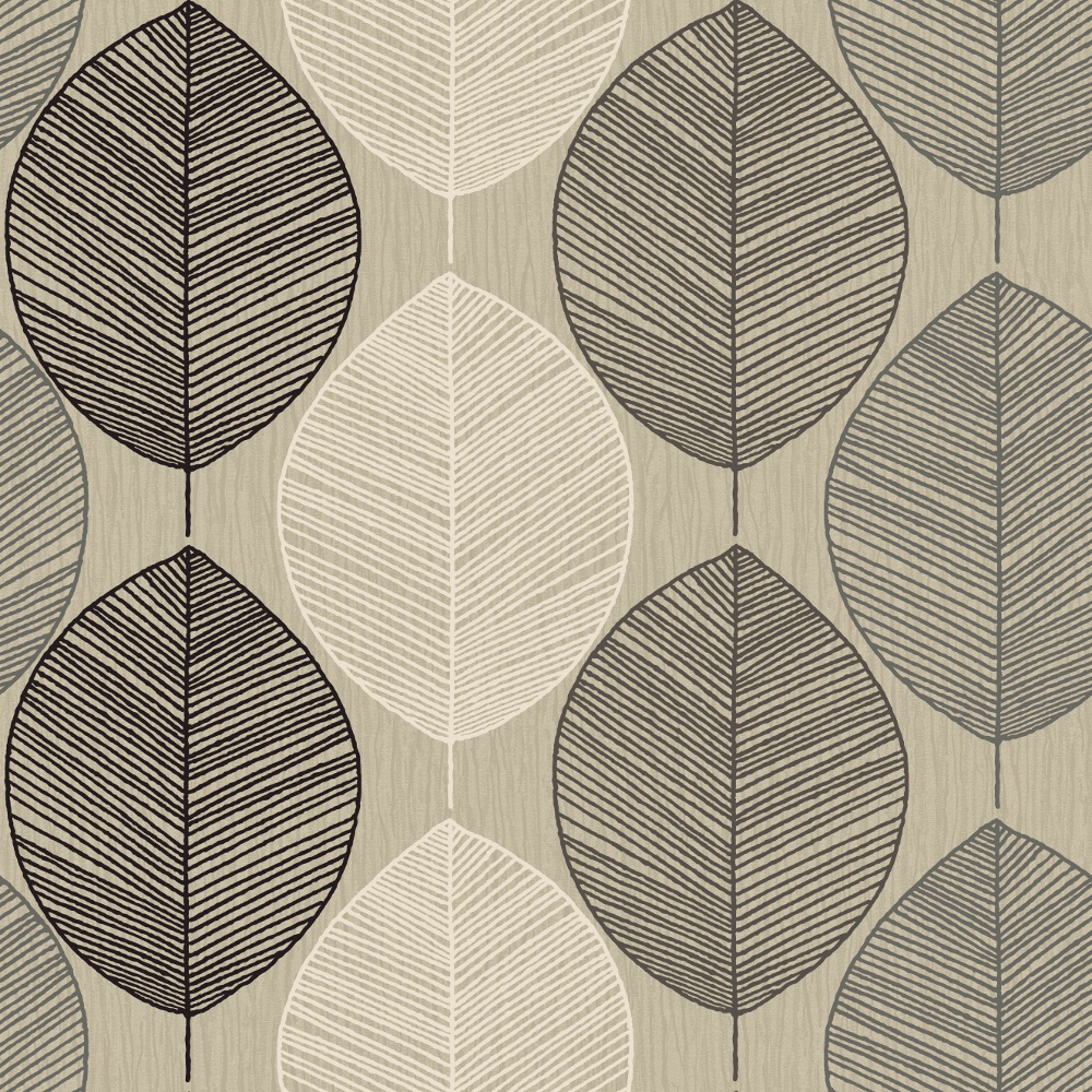 Opera Retro Leaf Pattern Leaves Motif Designer Wallpaper