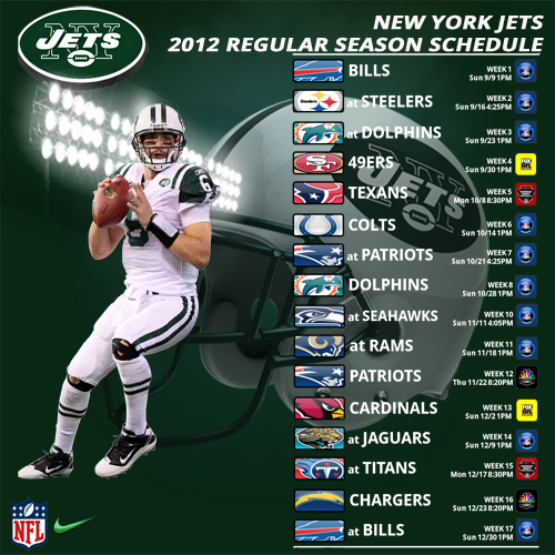 2012 New York Jets Schedule by sa9273 on