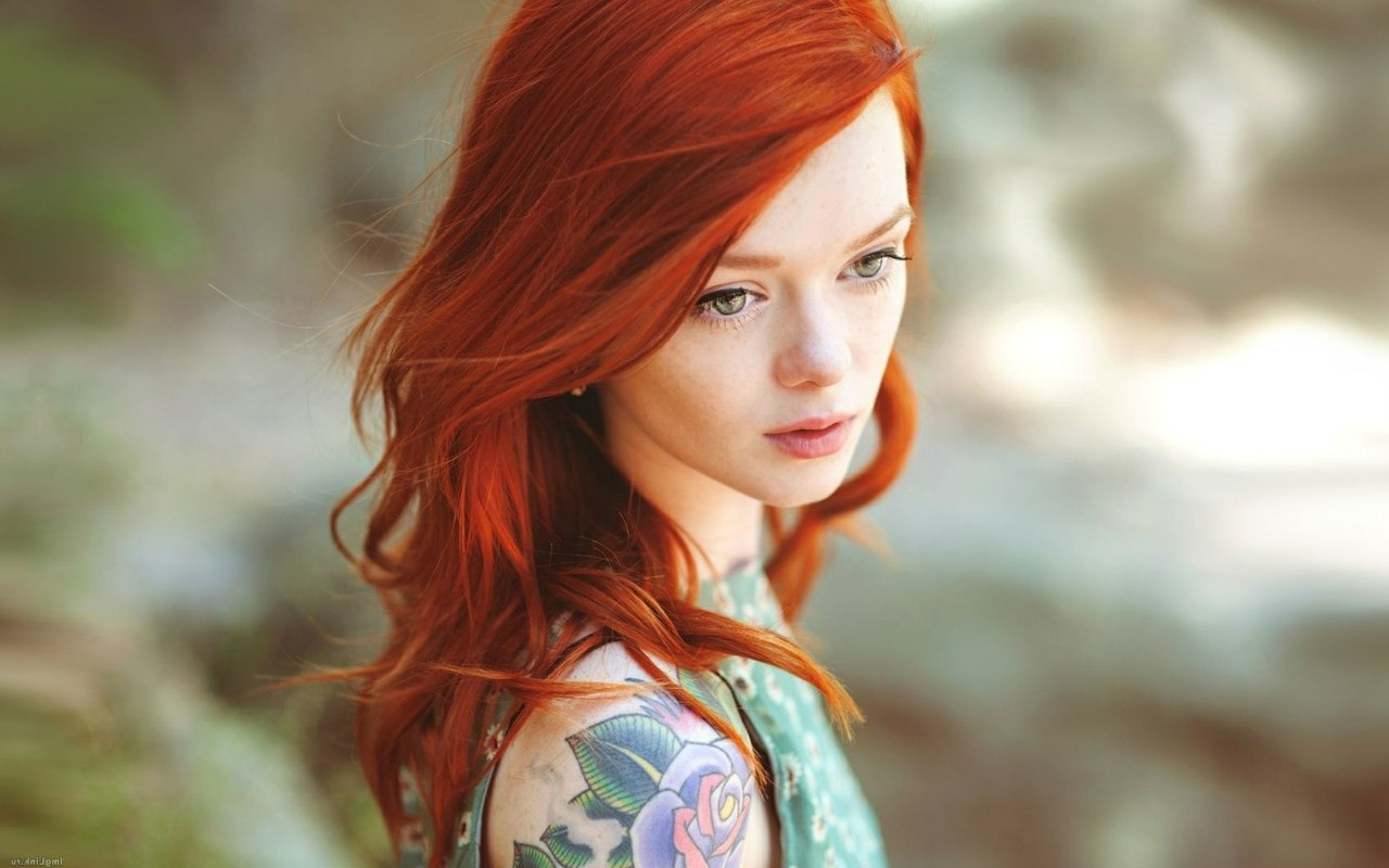 Redhead Green Eyes Suicide Girls Women Wallpaper HD