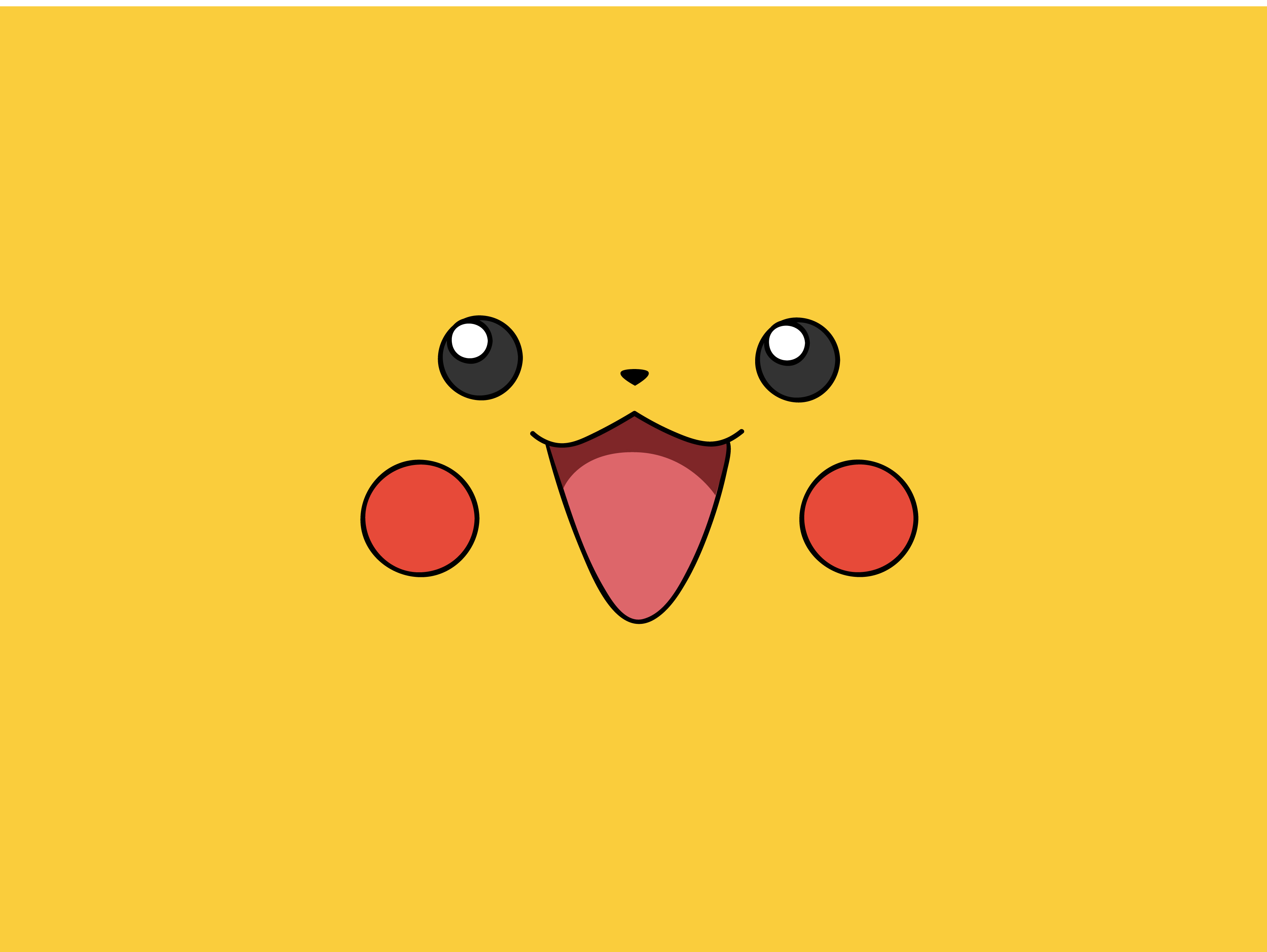 Pokemon Video Games Yellow Pikachu Faces Simple Wallpaper Background