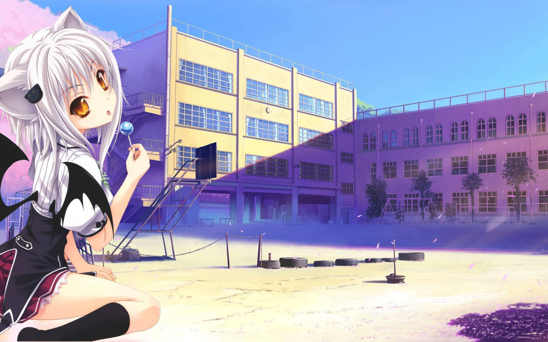 Anime School Scenery Wallpaper