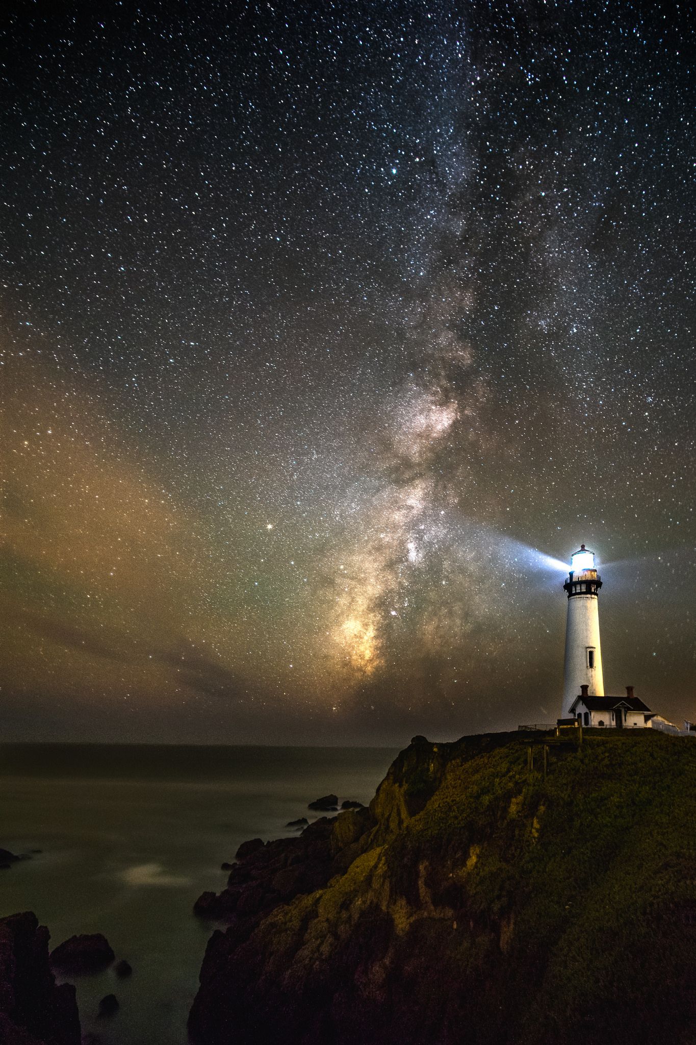 Pigeon Point Lighthouse And The Milky Way Oc