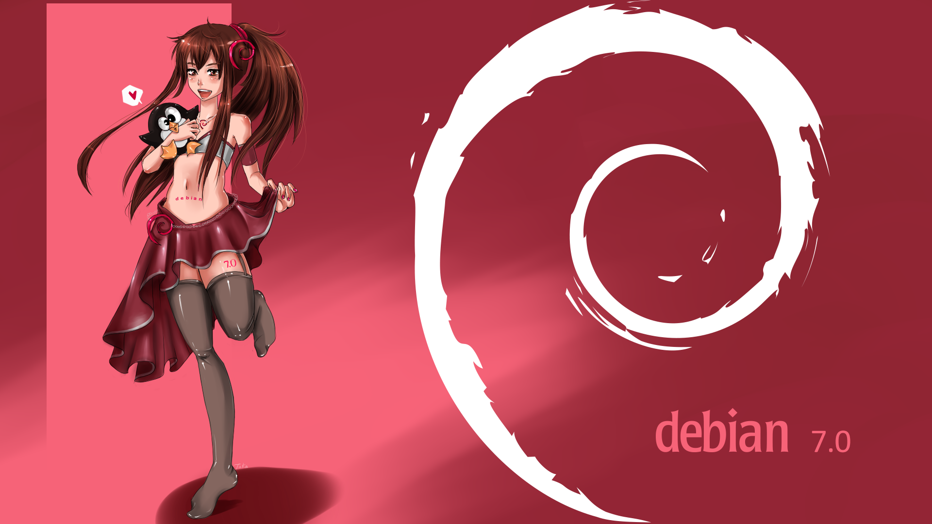 Linux Debian Wallpaper By Takaju