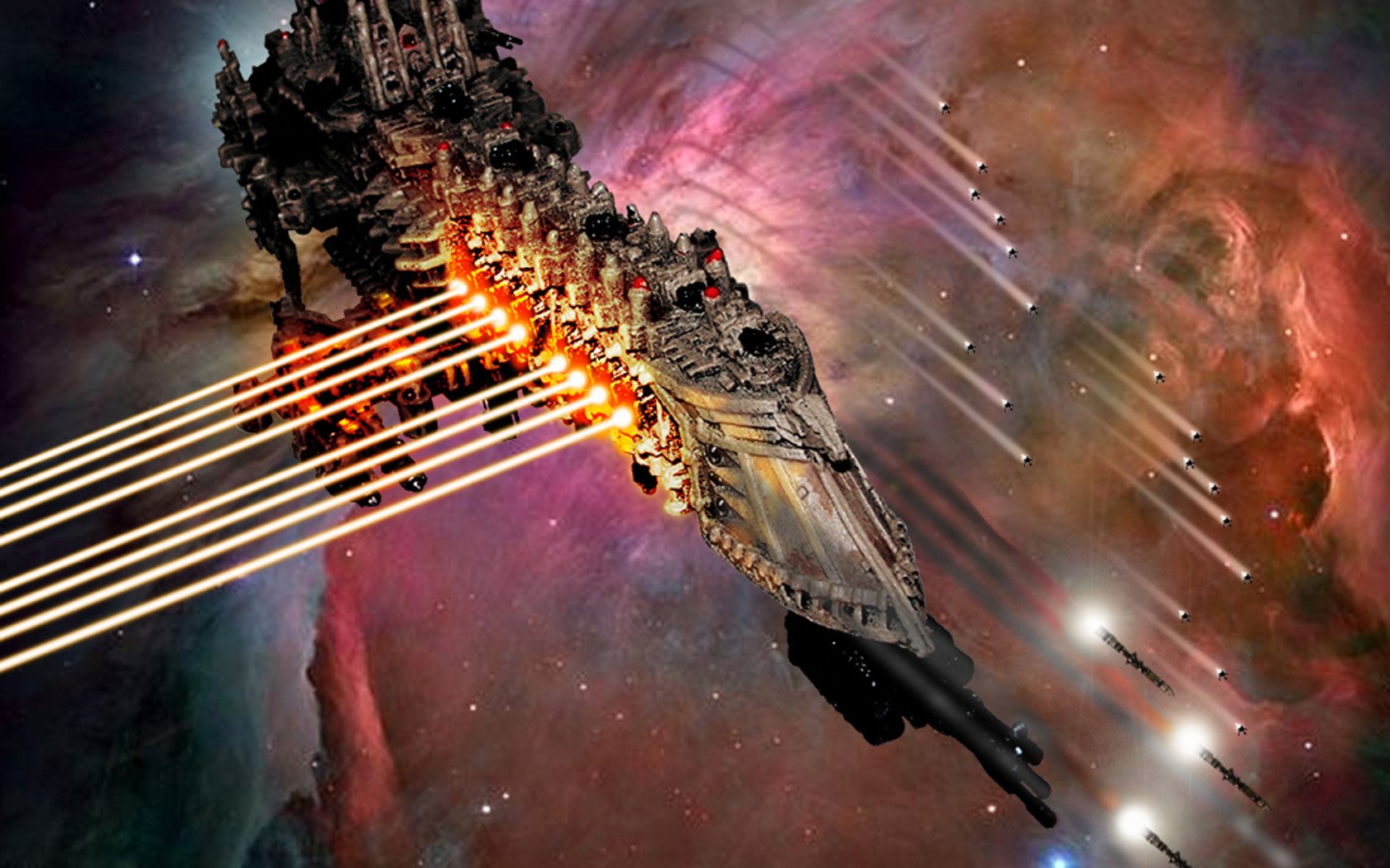 Gothic Space Battle Warhammer 40k Wallpaper