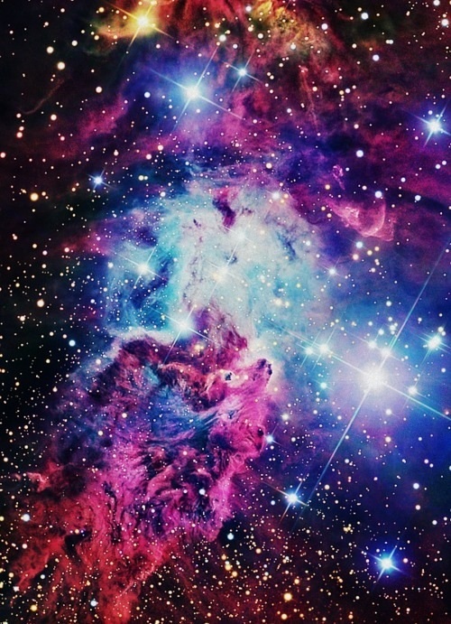 Trippy Space Galaxy Purple Stars