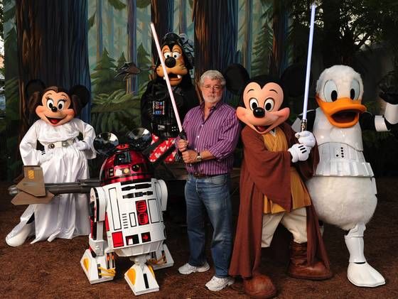 Weird Star Wars George Lucas With Disney Characters