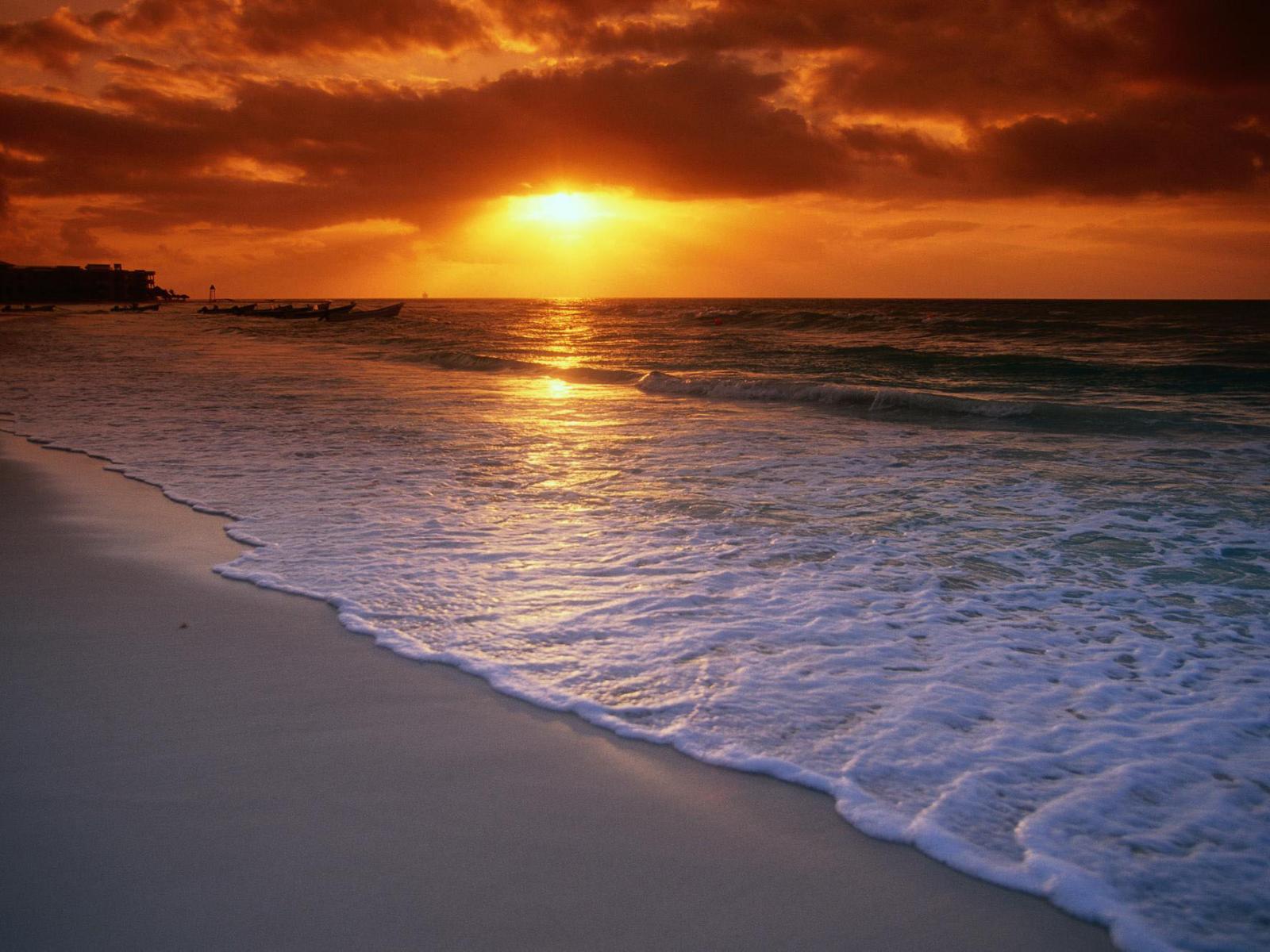Wallpaper Sunrise Over The Caribbean Sea Playa