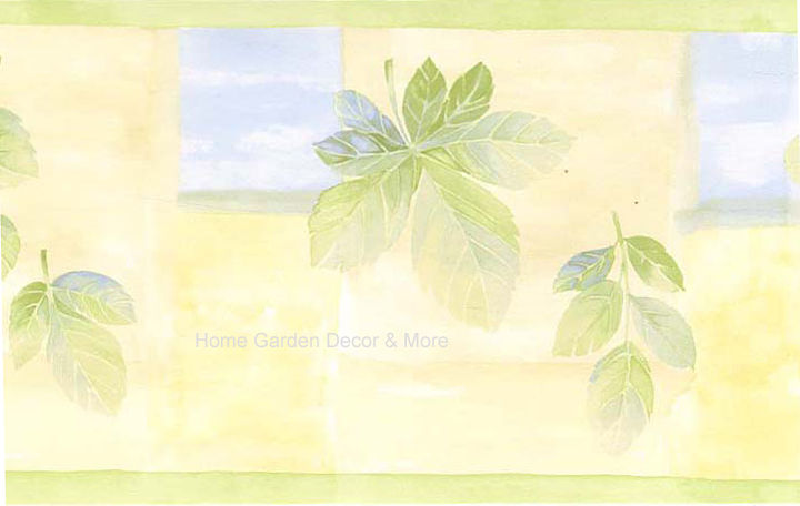 Pastel Watercolor Mint Green Yellow Blue Loose Leaf Block Wall Paper
