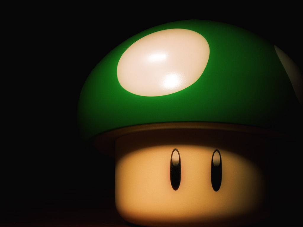 Green Mushroom Nintendo Wallpaper