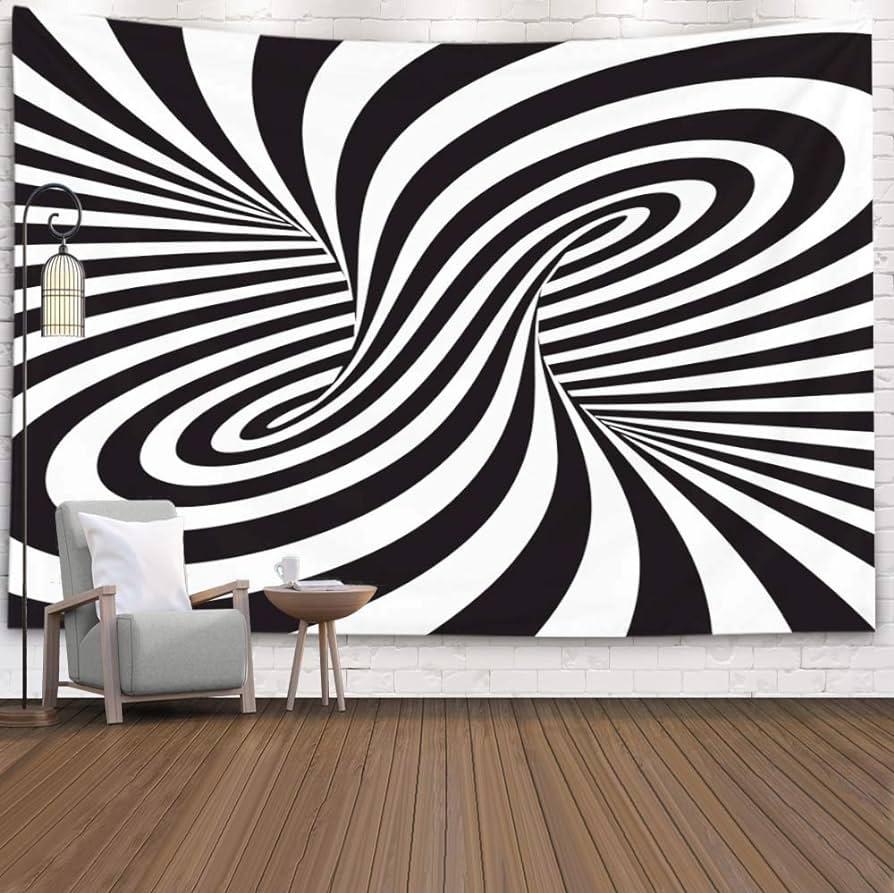 Amazon Crannel Valentine Black White Spiral Optical Illusion