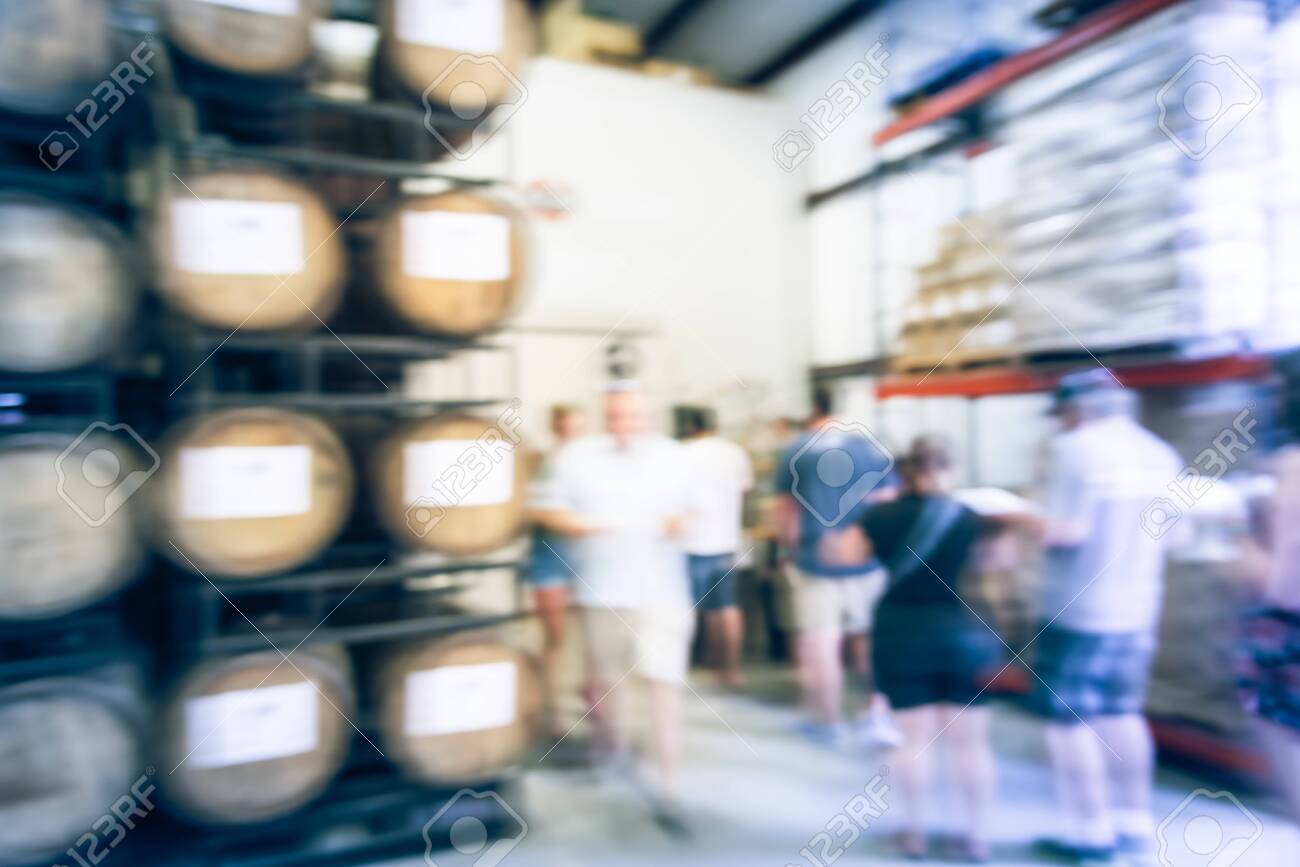 Blurry Background Customer Queue To Taste Draft Beer From American