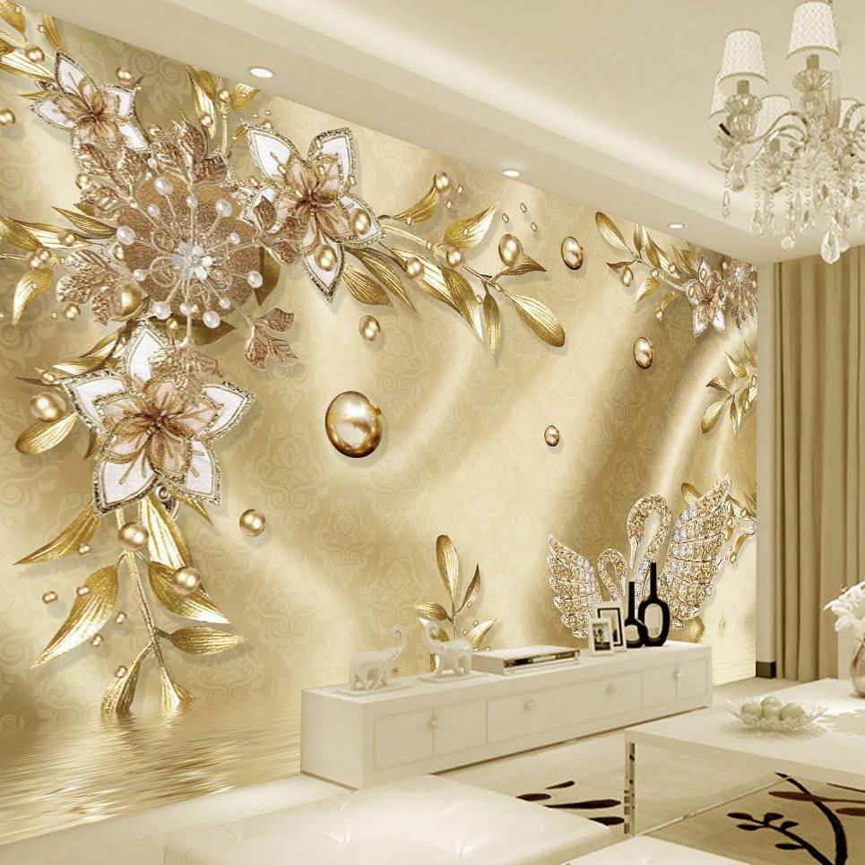 European Style Luxury Golden 3d Flower Jewelry Damascus