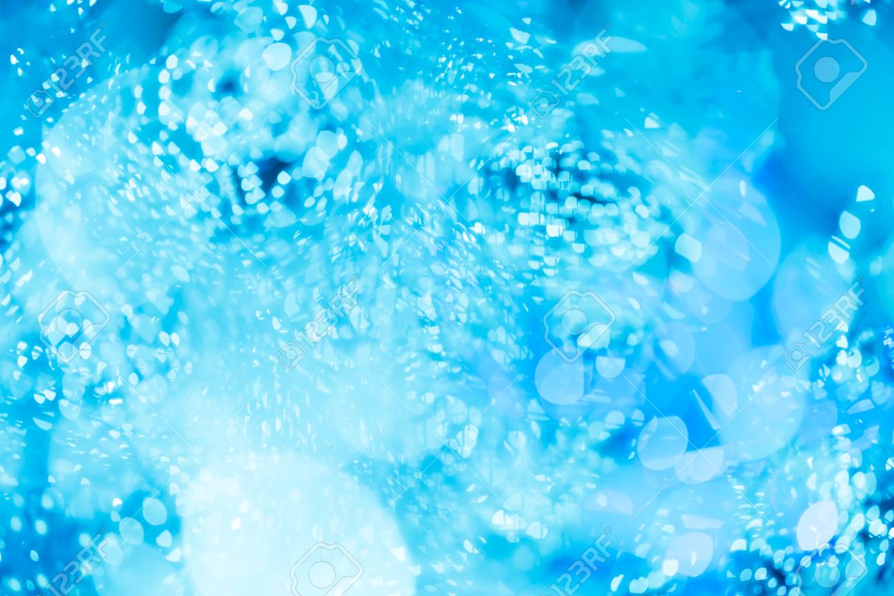 Blue Ice Cool Winter Blur Bokeh Abstract For Background Stock