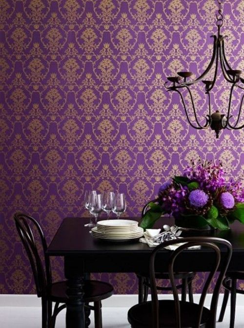 Purple Gold Wallpaper Home Decor