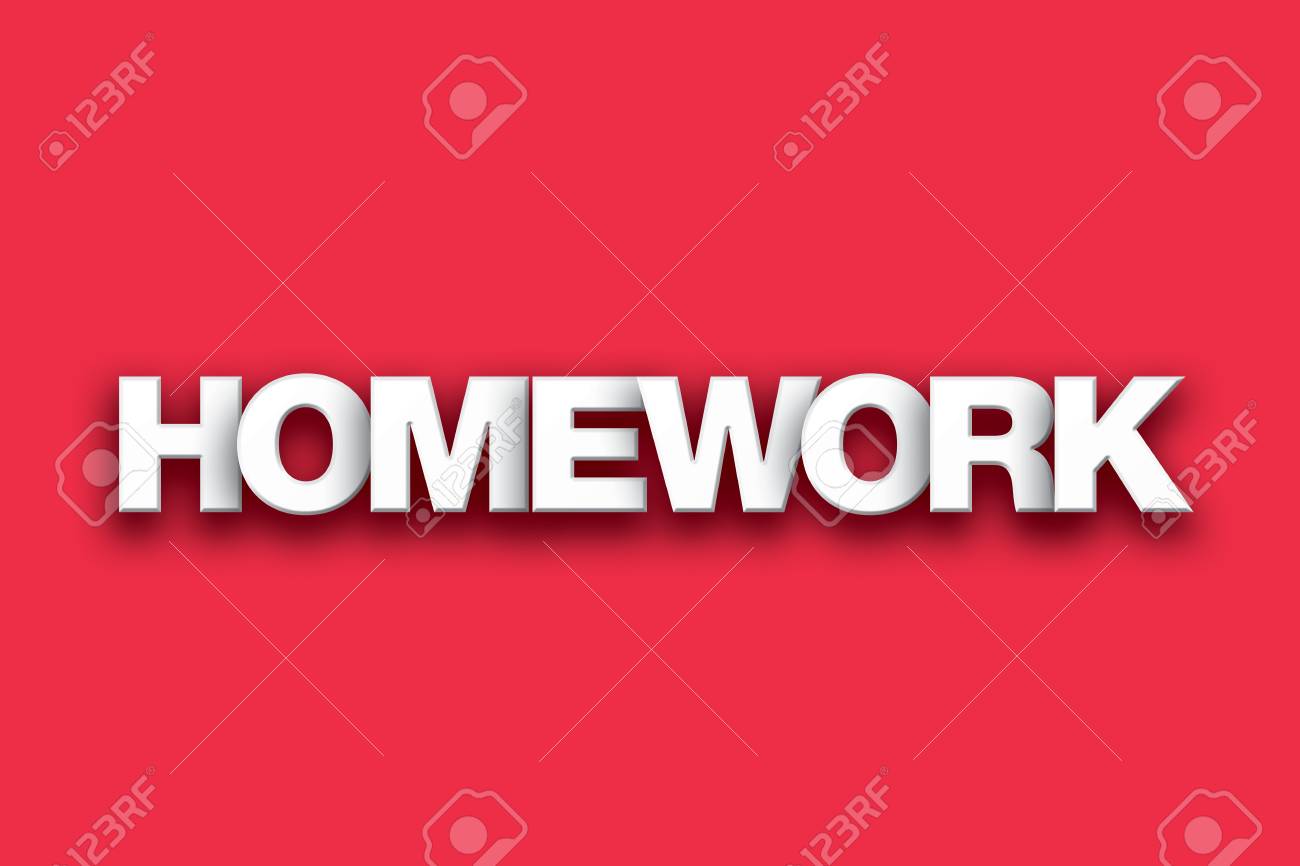 The Word Homework Concept Written In White Type On A Colorful