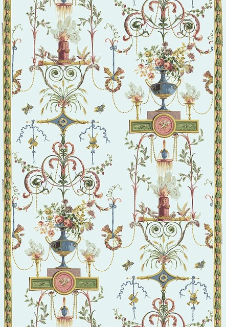 Schumacher Terracina Arabesque Wallpaper   Traditional   Wallpaper