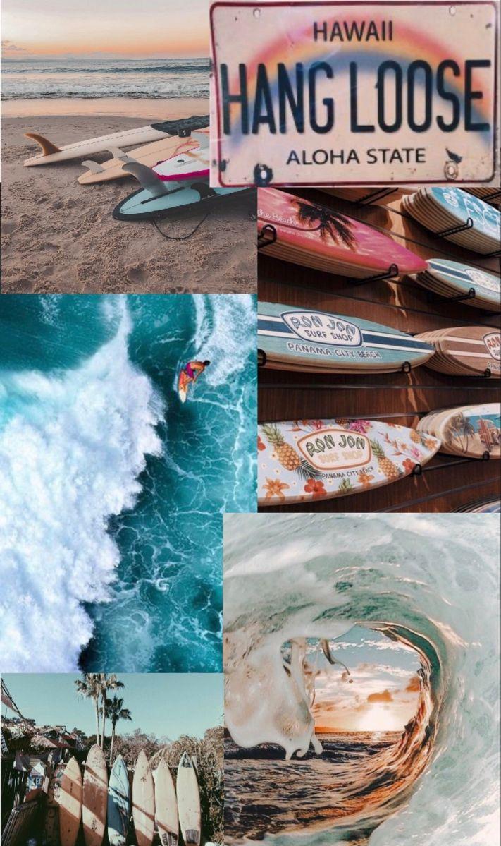 Surf Collage Surfing Wallpaper Beach iPhone