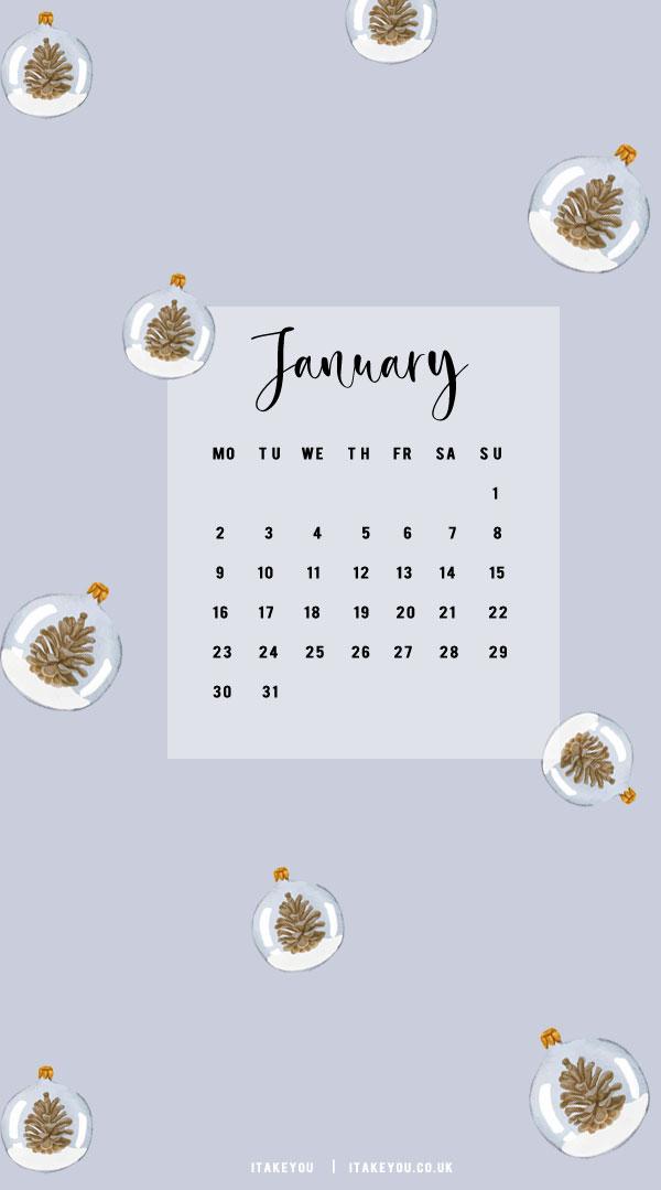January Wallpaper Ideas For Pine Cone Snow Globe