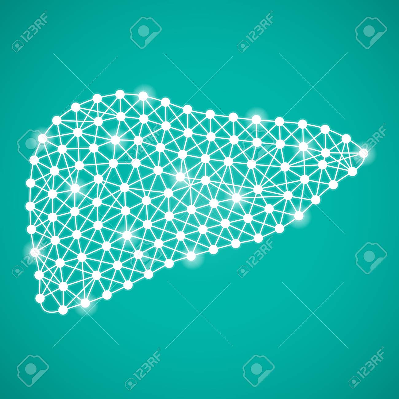 Human Liver Isolated On A Green Background Vector Illustration