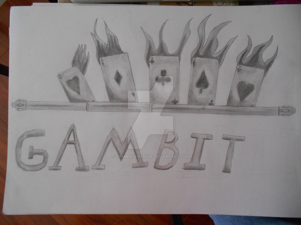 Gambit S Staff And Cards Sketched In Pencils By Themercenary04 On