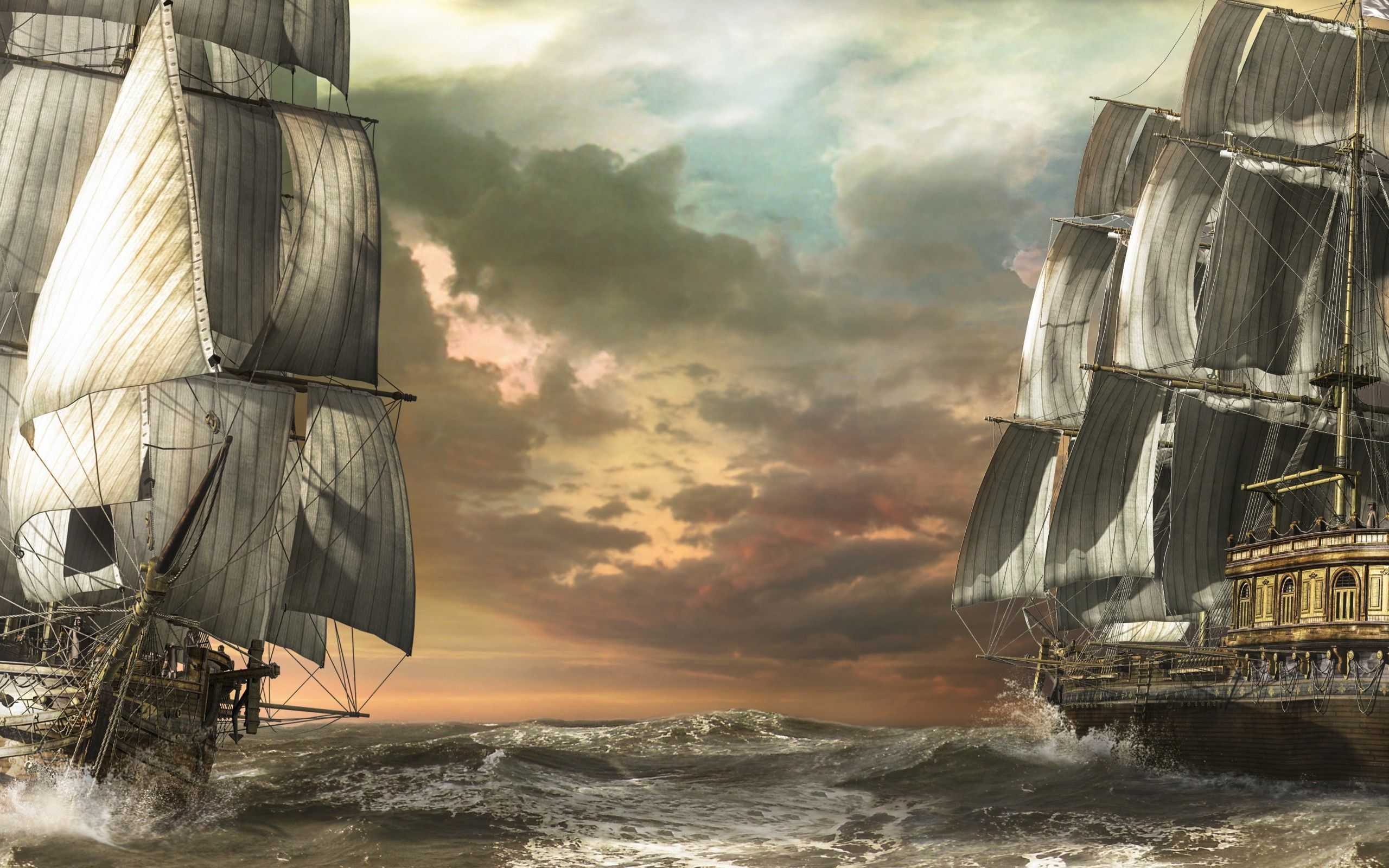 Pirate Ships Wallpaper Fantasy