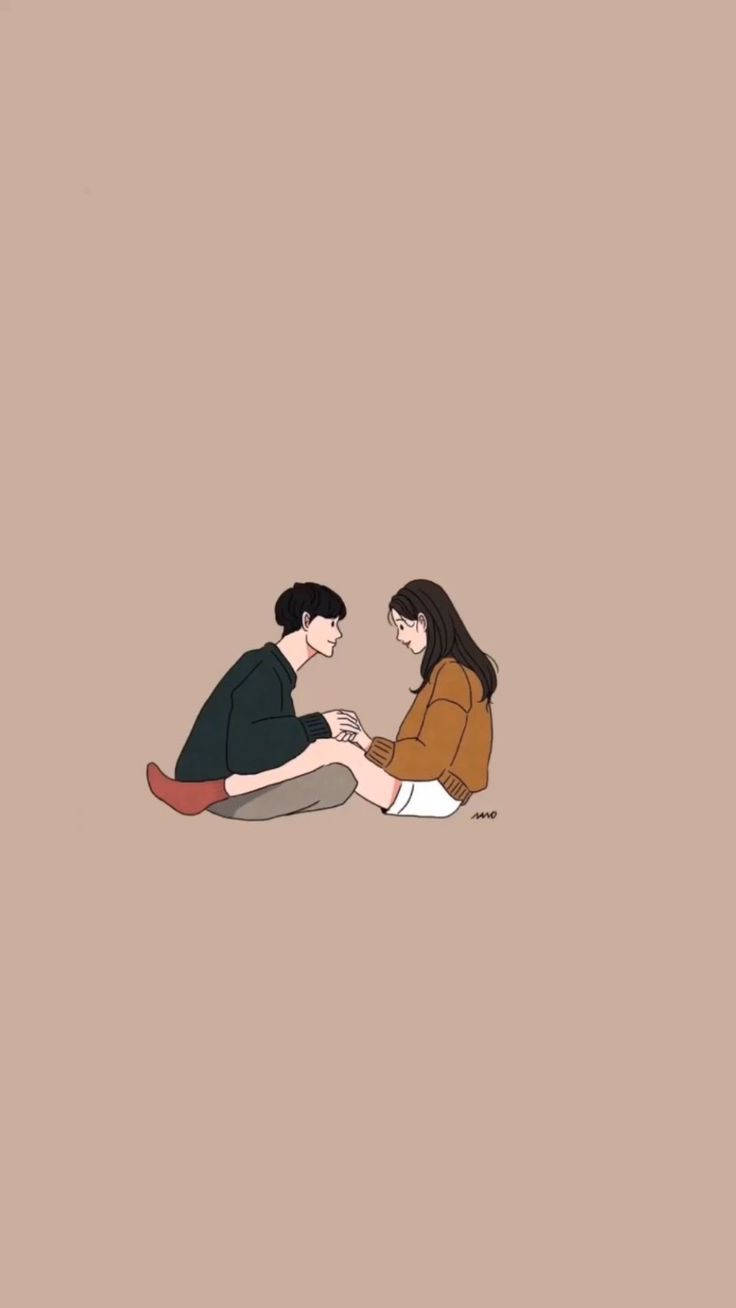 Cute Couples Cartoon Wallpaper