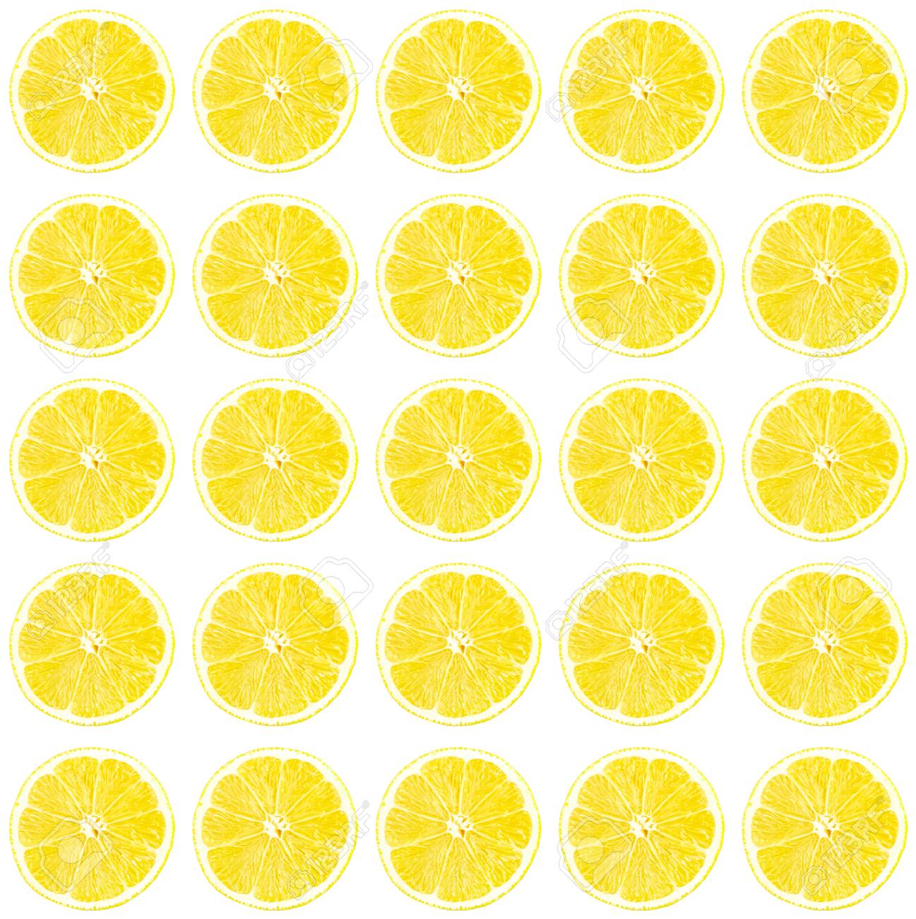 Fresh Yellow Lemon Photographic Pattern Wallpaper Isolated