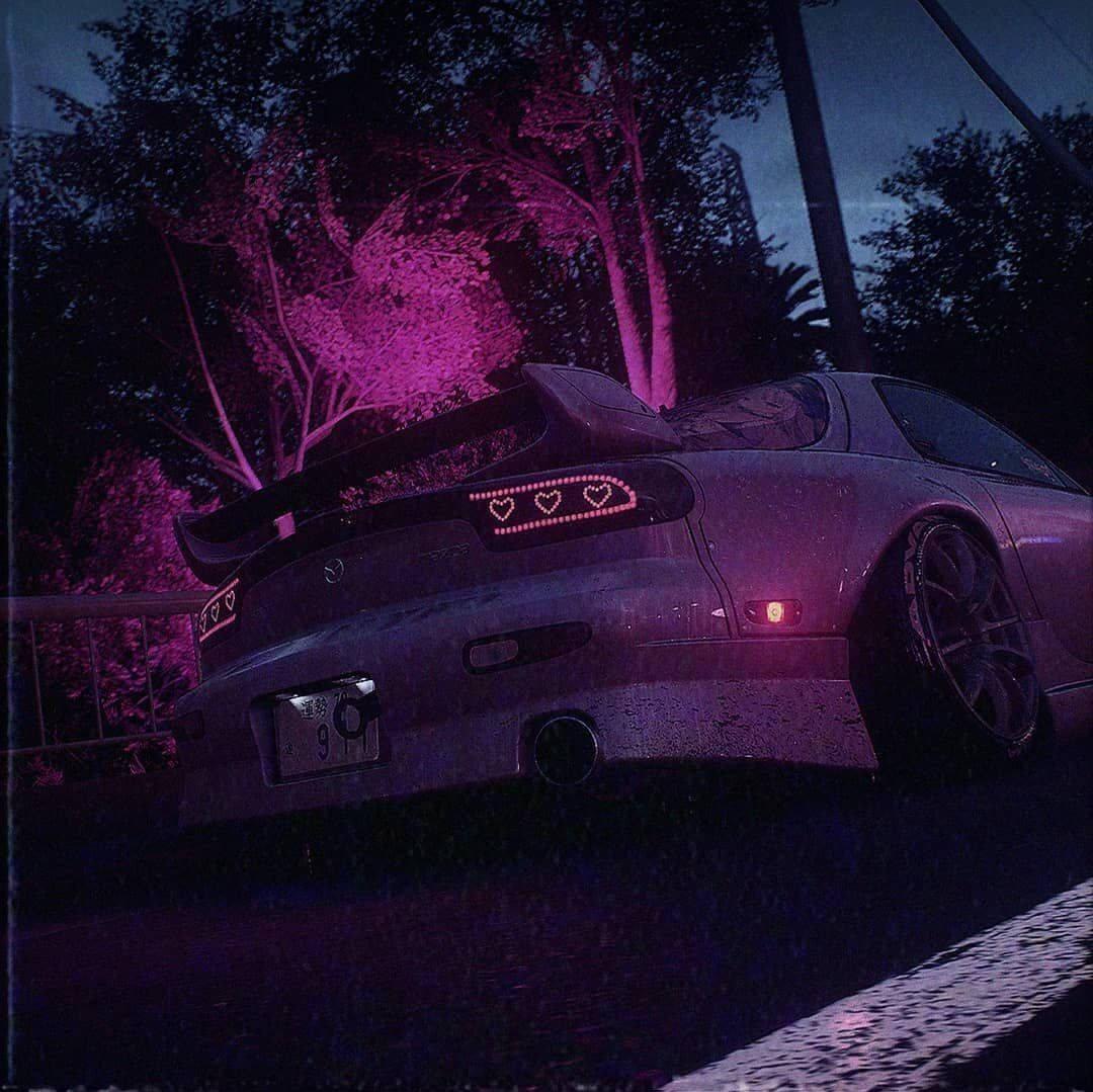 Jdm Car With Purple Lights Wallpaper