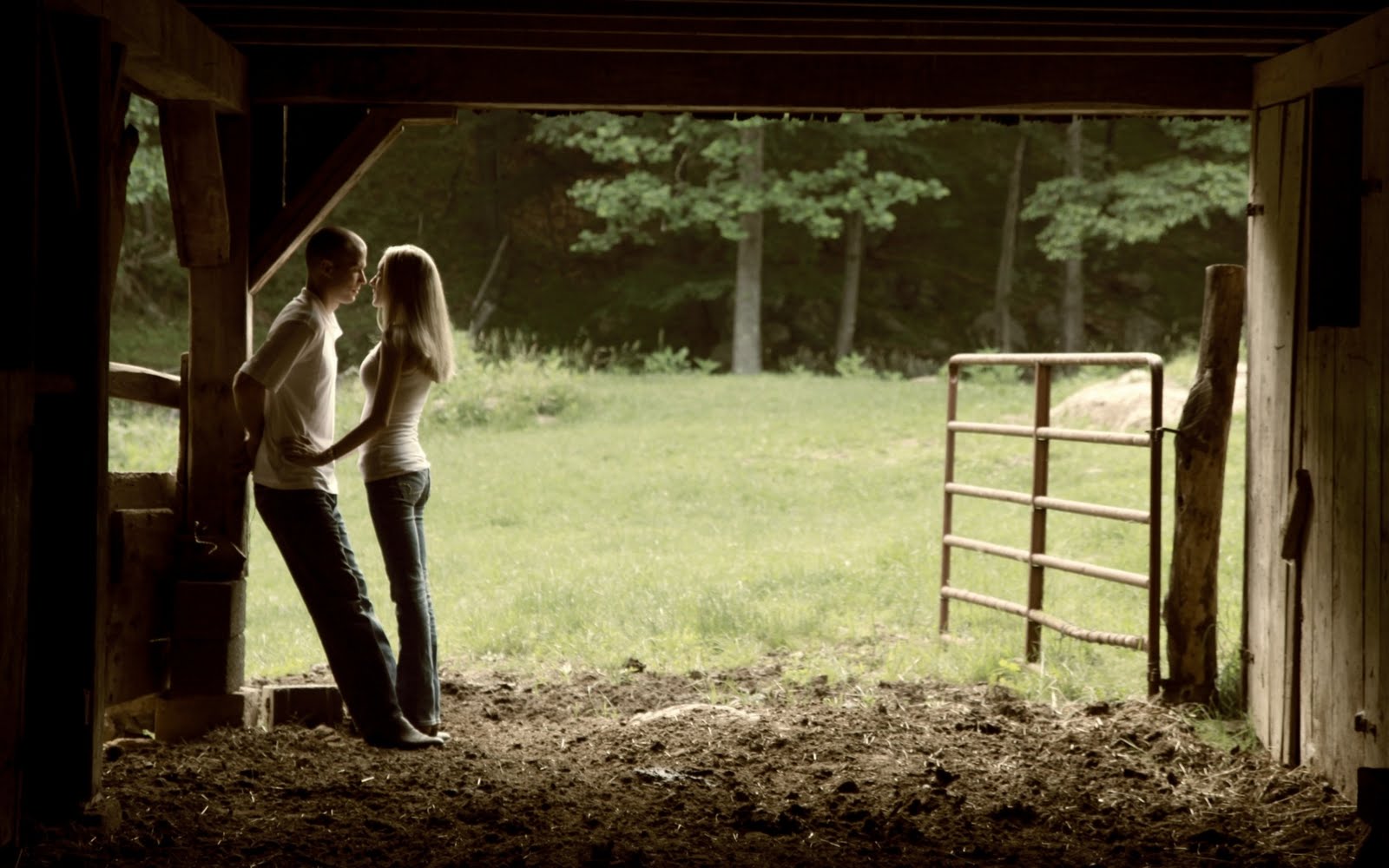 Couple Flirting In A Barn At Wallpaper Picswallpaper