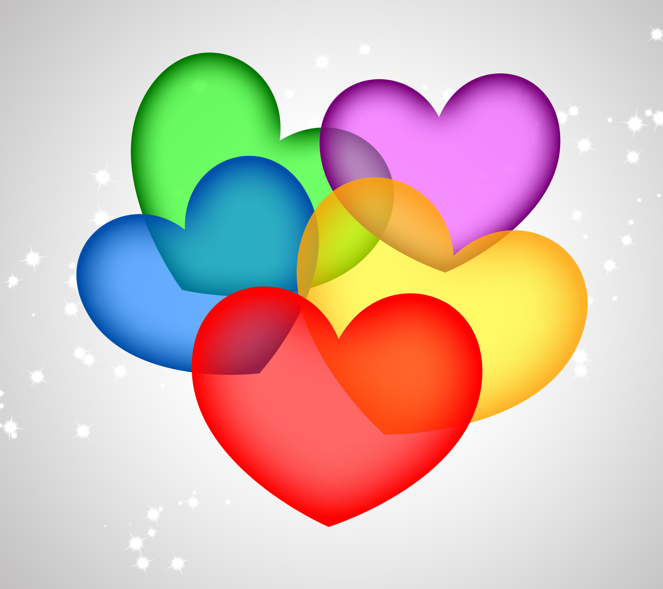 Colorful Hearts For