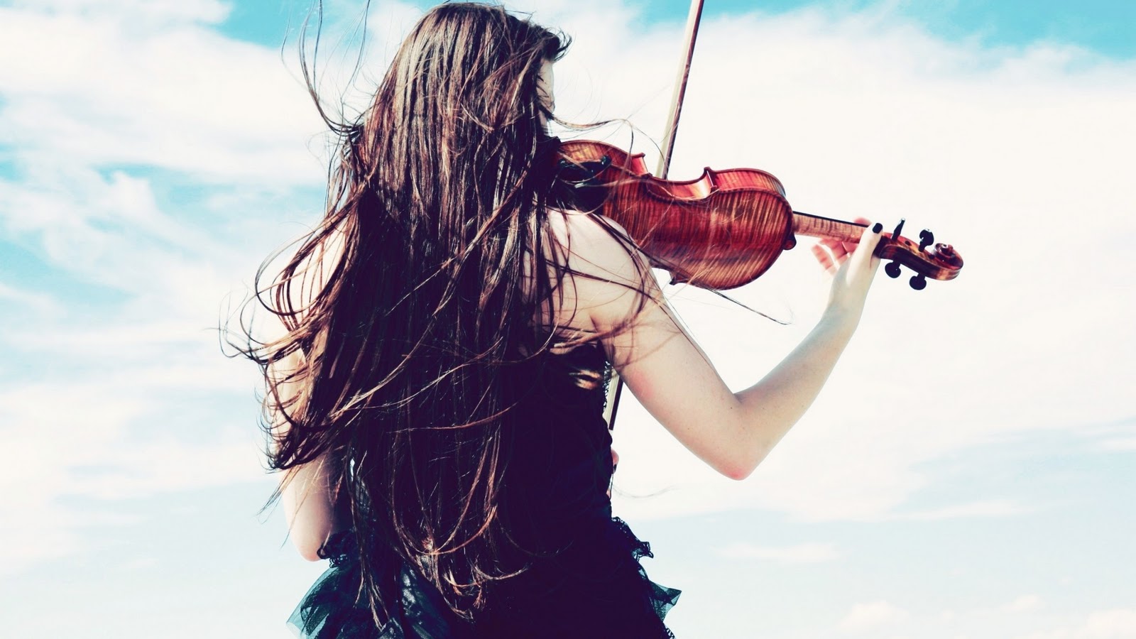 Wallpaper Photo Art Violin Music Girl