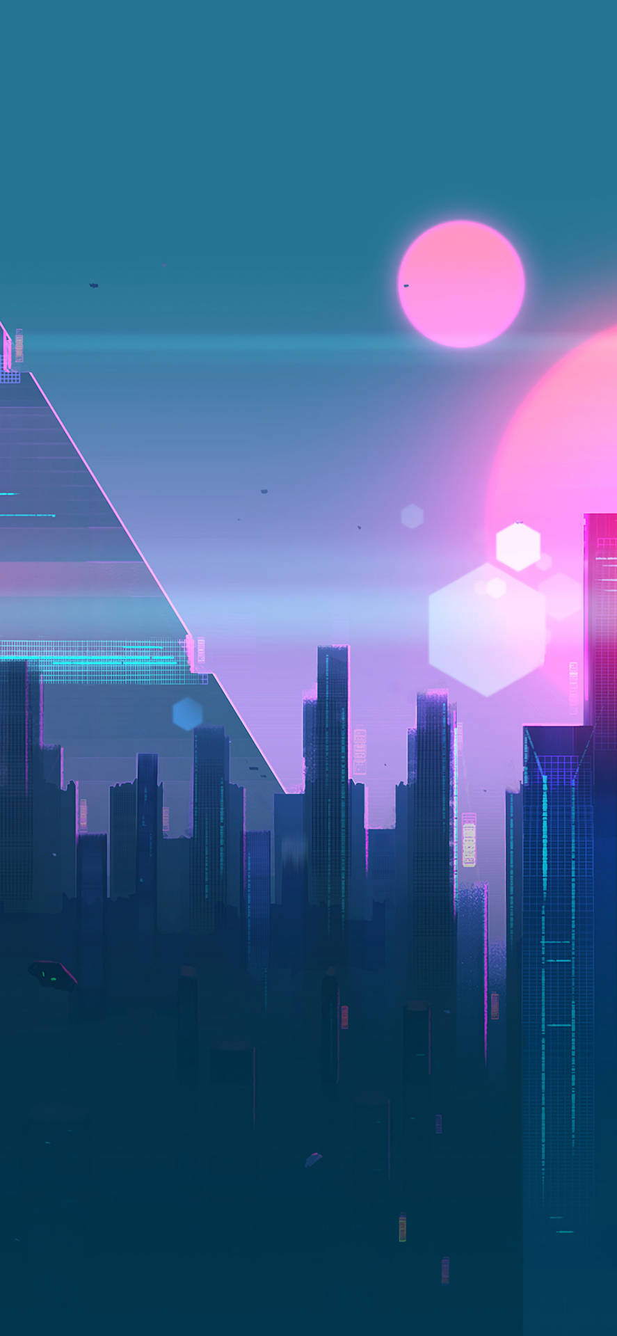 Future Cityscape Cyberpunk iPhone X Wallpaper
