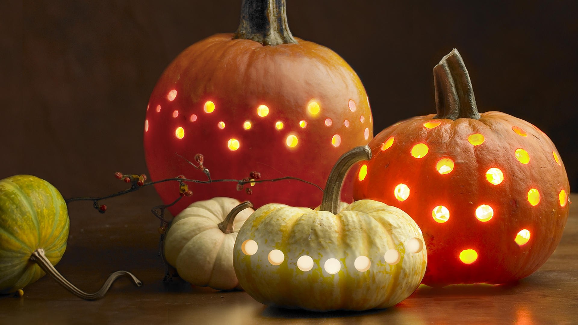 Pumpkin Lights Google Skins Background