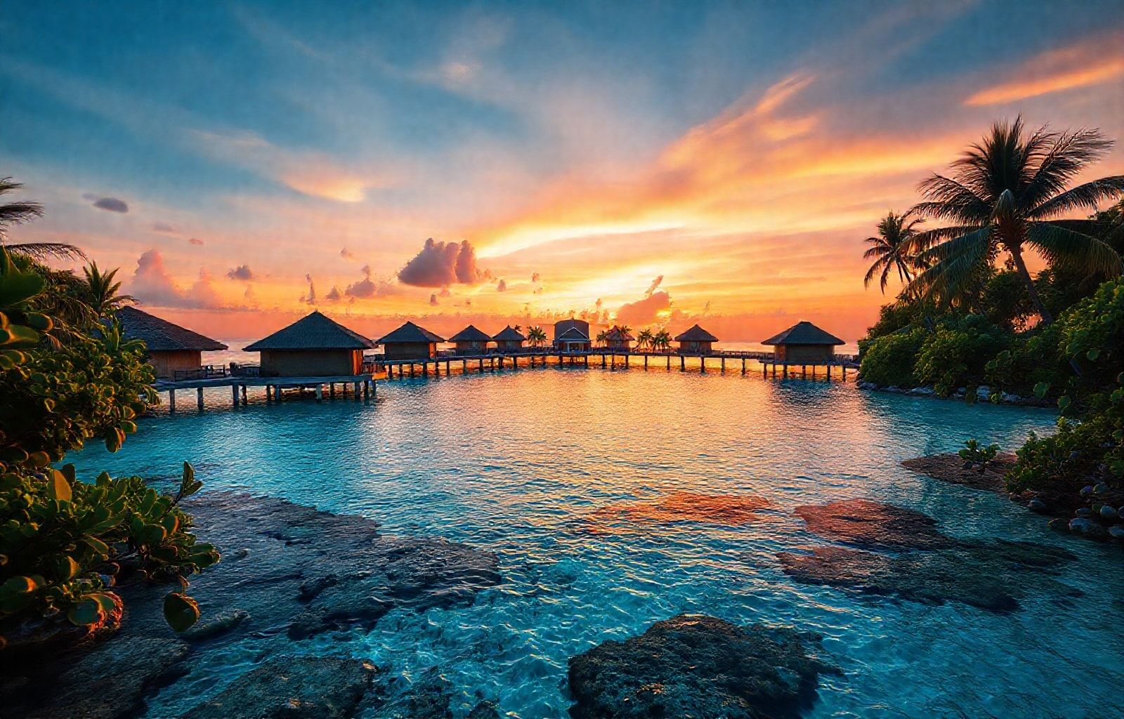 Maldives Island Resorts Wallpaper