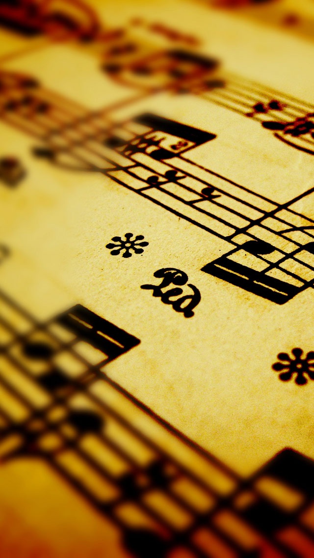 Yellow Music Symbols Background iPhone Wallpaper And
