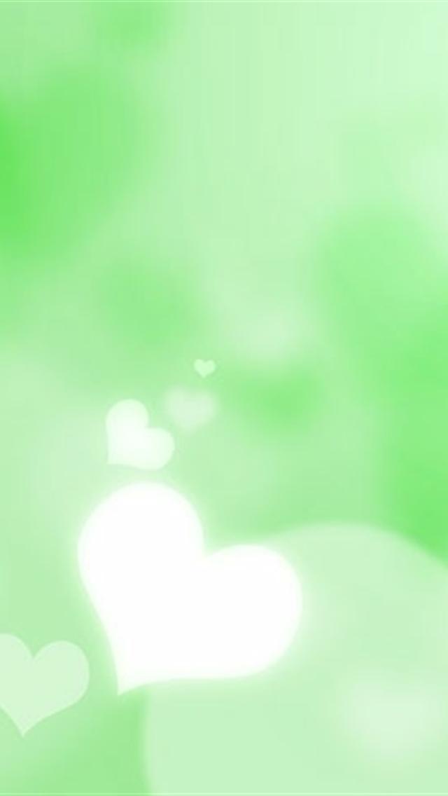 Cute Green Heart iPhone HD Background