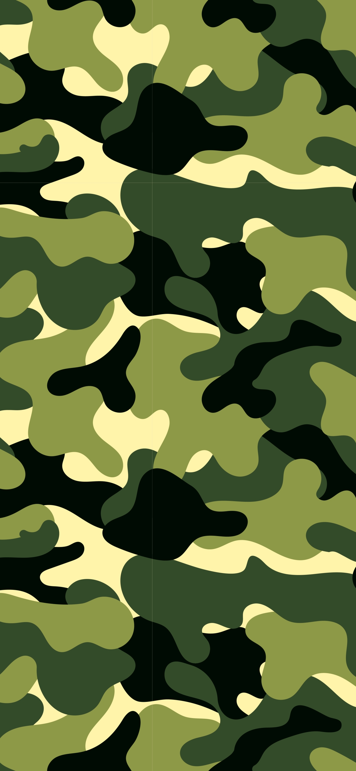 Seamless camouflage pattern in shades of green, black, and beige. Perfect for use as wallpaper or background for a military or hunting theme