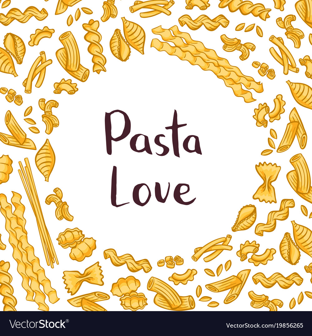 Pasta Elements Background With Royalty Vector Image