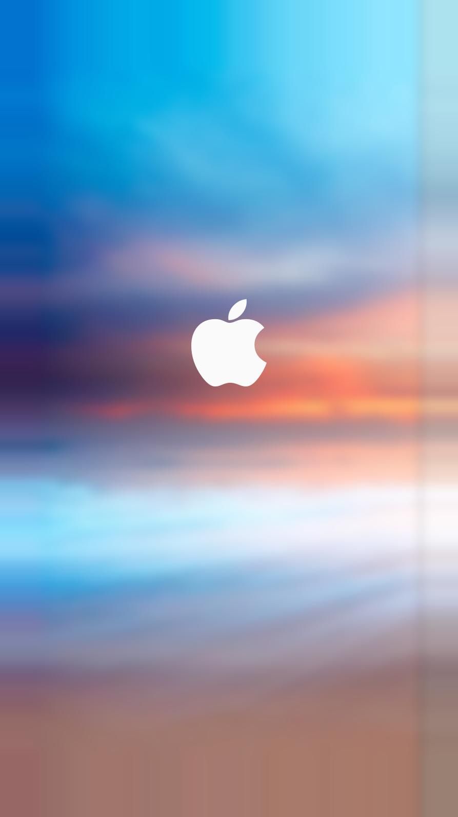 Apple Logo Splash Parallax Turquoise iPhone And Plus HD